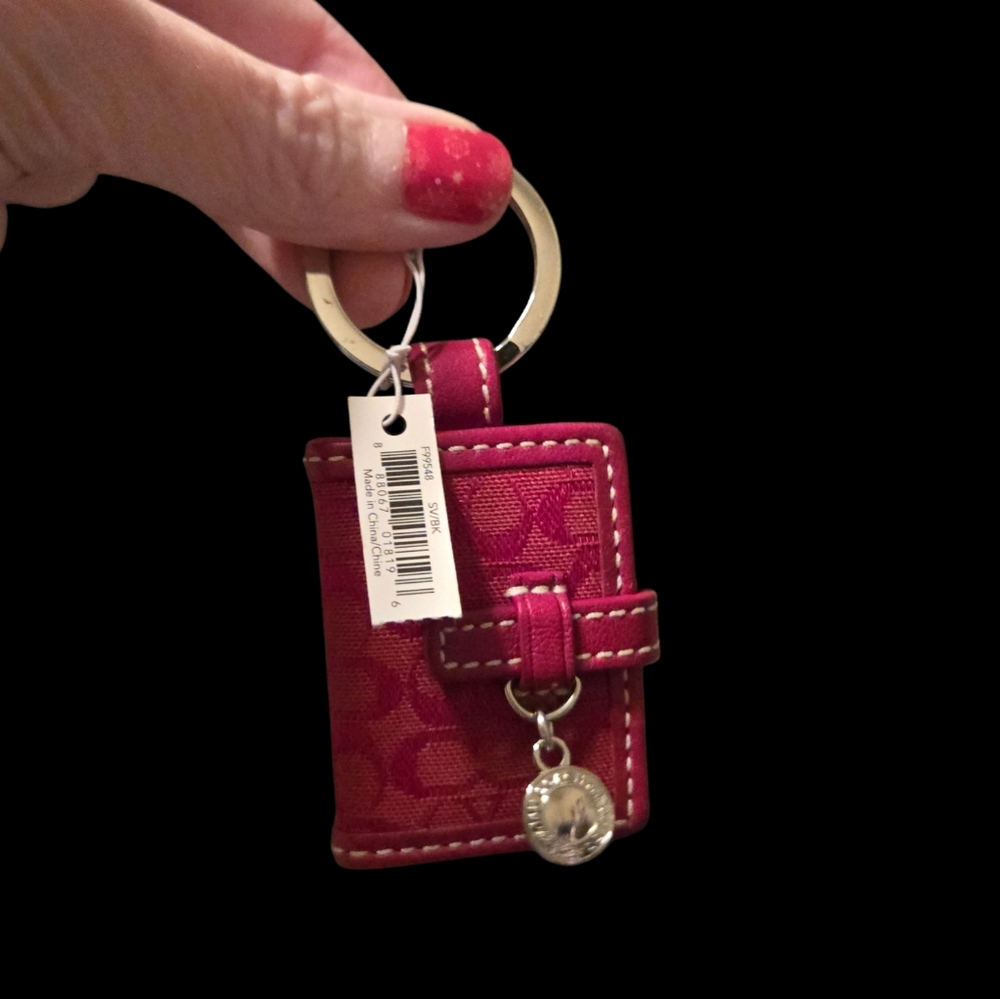 COACH Signature Canvas Picture Frame Wallet Keychain NWT (3-fer) Coach Dusty - Picture 2 of 11